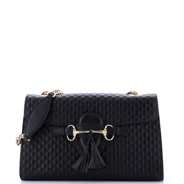 Gucci Emily Chain Flap Bag Microguccissima Leather Medium