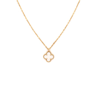 Van Cleef & Arpels Sweet Alhambra Pendant Necklace 18K Yellow Gold and Mother of Pearl