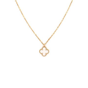 Van Cleef & Arpels Sweet Alhambra Pendant Necklace 18K Yellow Gold and Mother of Pearl