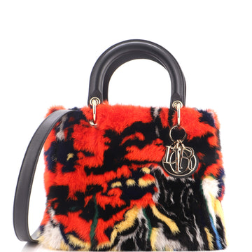 Christian Dior Lady Dior Bag Limited Edition Printed Mink Medium