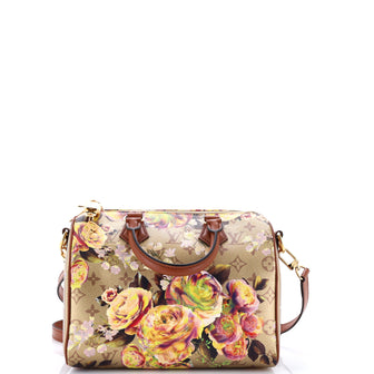 Louis Vuitton Speedy Bandouliere Bag Limited Edition Flowers Monogram Canvas 25