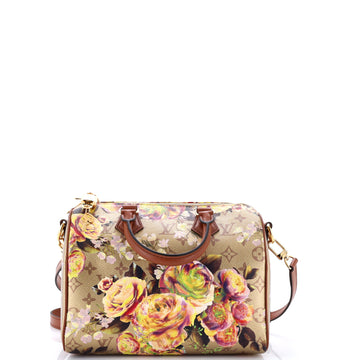 Louis Vuitton Speedy Bandouliere Bag Limited Edition Flowers Monogram Canvas 25
