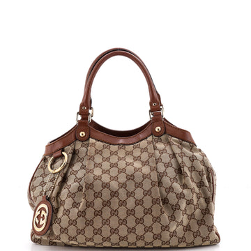 Gucci Sukey Tote GG Canvas with Leather Medium