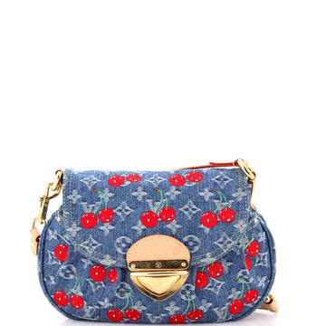 Louis Vuitton x Takashi Murakami Sunset Handbag Limited Edition Monogram Cerises Denim