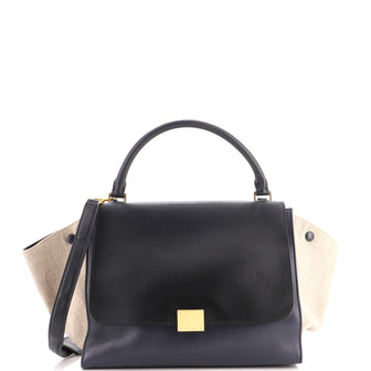 Celine Trapeze Bag Leather with Canvas Medium