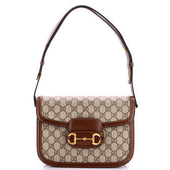 Gucci Horsebit 1955 Shoulder Bag GG Coated Canvas with Leather Small