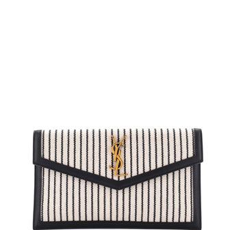 Saint Laurent Uptown Pouch Striped Canvas