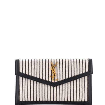 Saint Laurent Uptown Pouch Striped Canvas