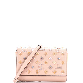 Christian Louboutin Paloma Clutch Embellished Leather Small