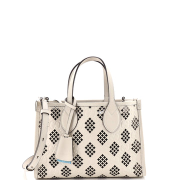 Gucci Convertible Tote GG Debossed Laser Cut Leather Small