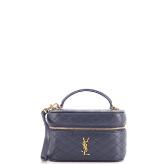 Saint Laurent Gaby Zip Around Vanity Bag Quilted Leather Mini
