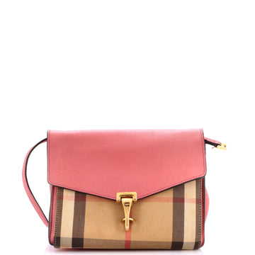 Burberry Macken Crossbody Bag Leather and House Check Canvas Baby
