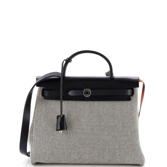 Hermes Herbag Zip Criss Viking Toile and Leather 31