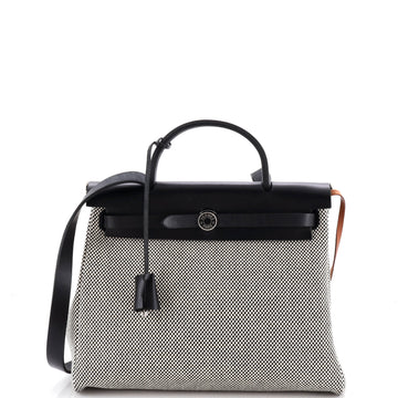 Hermes Herbag Zip Criss Viking Toile and Leather 31