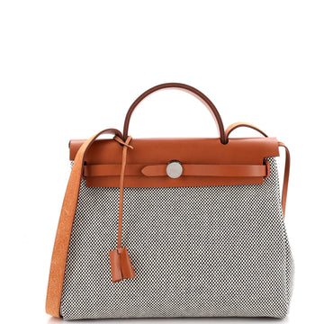 Hermes Herbag Zip Criss Viking Toile and Leather 31