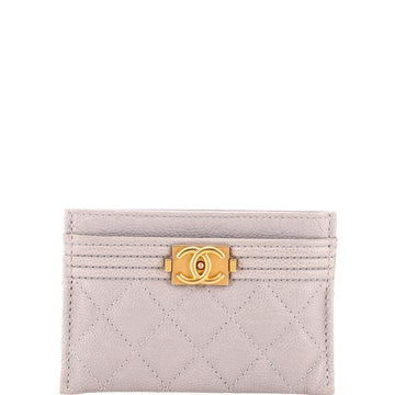 Chanel Boy Card Holder Quilted Caviar