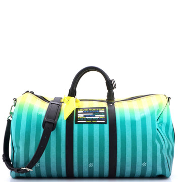Louis Vuitton Keepall Bandouliere Bag Limited Edition Gradient Damier Stripes 50