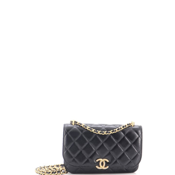 Chanel Flap Phone Holder with Chain Quilted Lambskin