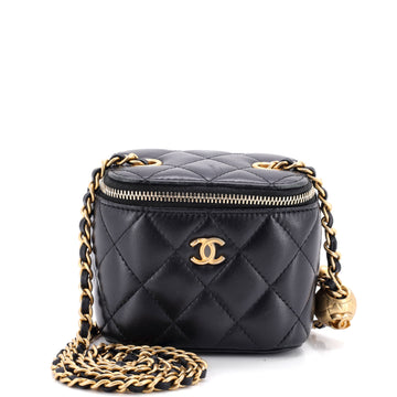Chanel Pearl Crush Vanity Case with Chain Quilted Lambskin Mini