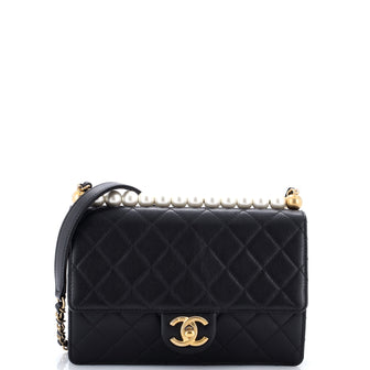 Chanel Chic Pearls Flap Bag Quilted Lambskin Small