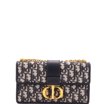 Christian Dior 30 Montaigne Chain Flap Bag Oblique Canvas East West