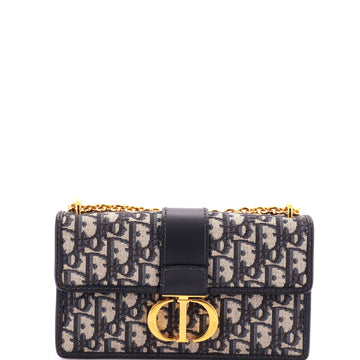 Christian Dior 30 Montaigne Chain Flap Bag Oblique Canvas East West