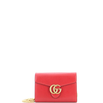 Gucci GG Marmont Chain Wallet Leather Mini