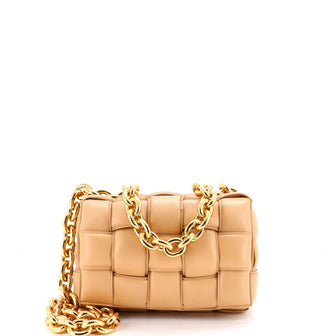 Bottega Veneta Cassette Chain Crossbody Bag Padded Maxi Intrecciato Leather