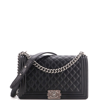 Chanel Boy Flap Bag Quilted Lambskin New Medium
