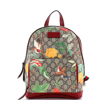 Gucci Zip Pocket Backpack Tian Print GG Coated Canvas Small