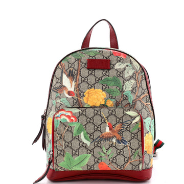 Gucci Zip Pocket Backpack Tian Print GG Coated Canvas Small