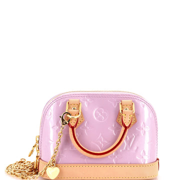 Louis Vuitton Alma Charm Chain Handbag Monogram Vernis Nano