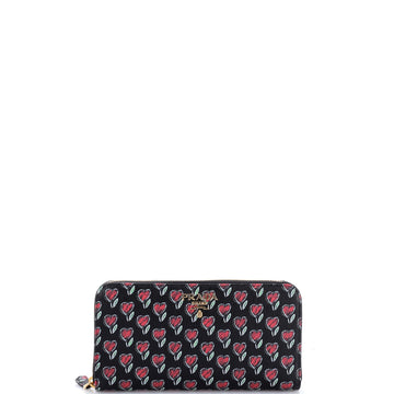 Prada Zip Around Wallet Printed Saffiano Long