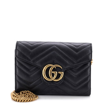 Gucci GG Marmont Chain Wallet Matelasse Leather Mini