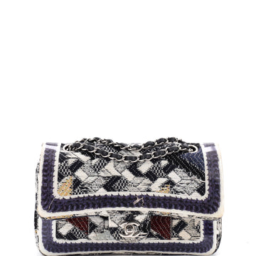 Chanel Classic Double Flap Bag Tweed and Silicone Medium