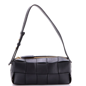 Bottega Veneta Brick Cassette Shoulder Bag Maxi Intrecciato Leather Small