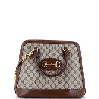 Gucci Horsebit 1955 Top Handle Bag GG Coated Canvas with Leather Medium