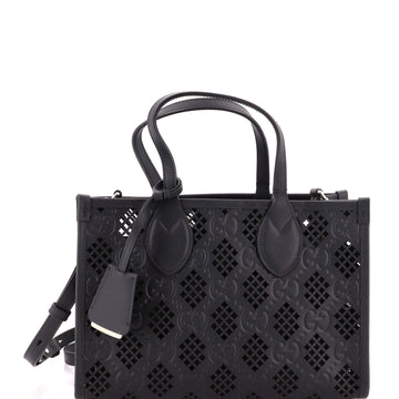 Gucci Convertible Tote GG Debossed Laser Cut Leather Small
