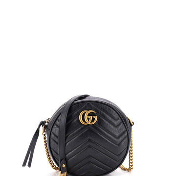Gucci GG Marmont Round Shoulder Bag Matelasse Leather Mini