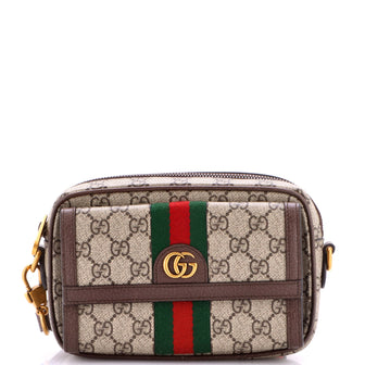 Gucci Ophidia Front Pocket Camera Bag GG Coated Canvas Mini