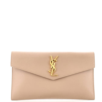 Saint Laurent Classic Monogram Envelope Clutch Leather