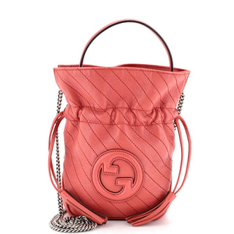Gucci Blondie NM Bucket Bag Diagonal Quilted Leather Mini