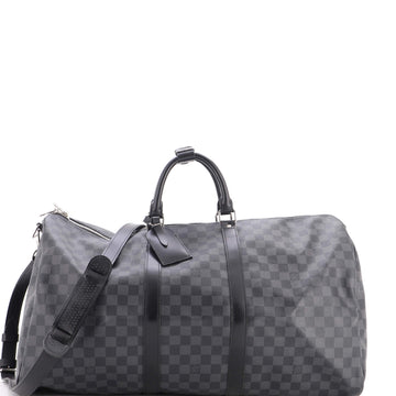 Louis Vuitton Keepall Bandouliere Bag Damier Graphite 55