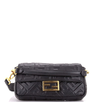 Fendi Baguette NM Bag Zucca Embossed Leather Medium