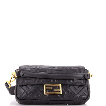 Fendi Baguette NM Bag Zucca Embossed Leather Medium