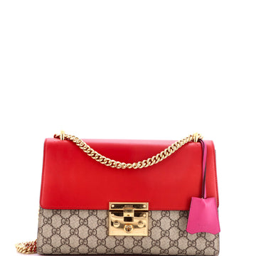 Gucci Padlock Shoulder Bag GG Coated Canvas and Leather Medium