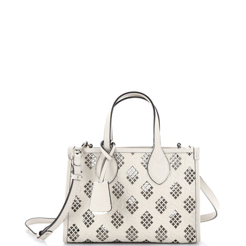 Gucci Convertible Tote GG Debossed Laser Cut Leather Small