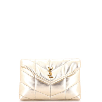 Saint Laurent LouLou Puffer Clutch Leather Small