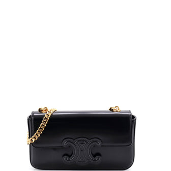 Celine Triomphe Chain Shoulder Bag Leather Small