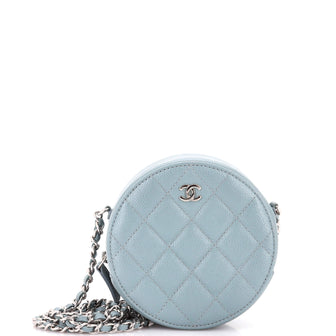 Chanel Round Clutch with Chain Quilted Caviar Mini